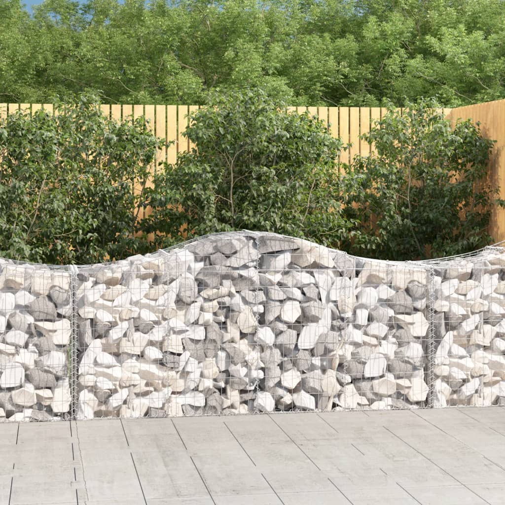 Cestas De Gaviones 8 Uds Forma De Arco Hierro 200x50x80/100 Cm_1