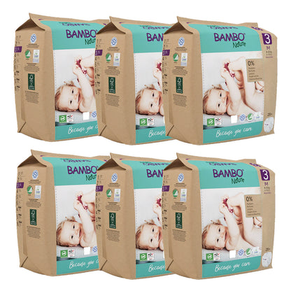 Pack Pañales T3 (4-8kg) Bambo Nature 168 uds