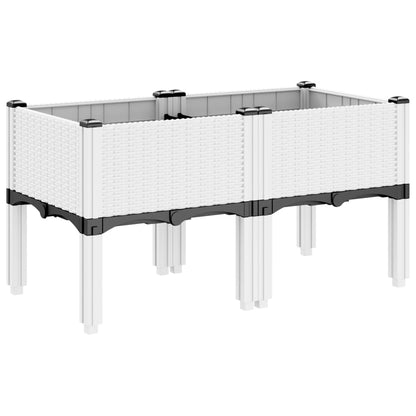 Jardinera Con Patas Pp Blanco 80x40x42 Cm_4
