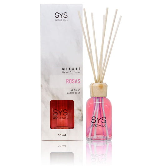 Ambientador Mikado Rosas Mármol SYS Aromas 50 ml | Aroma Floral y Delicado | Relajante_0