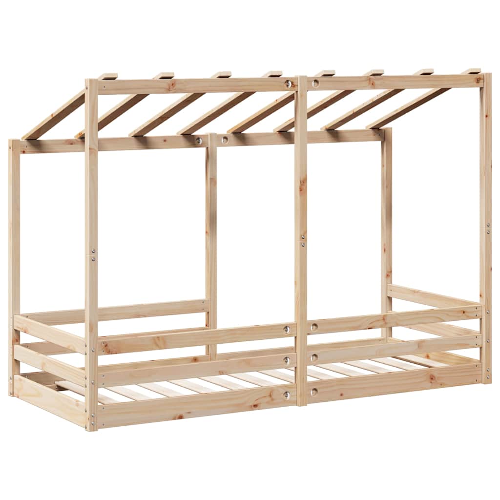 Cama Infantil Con Techo Madera Maciza Pino 90x190 Cm_5