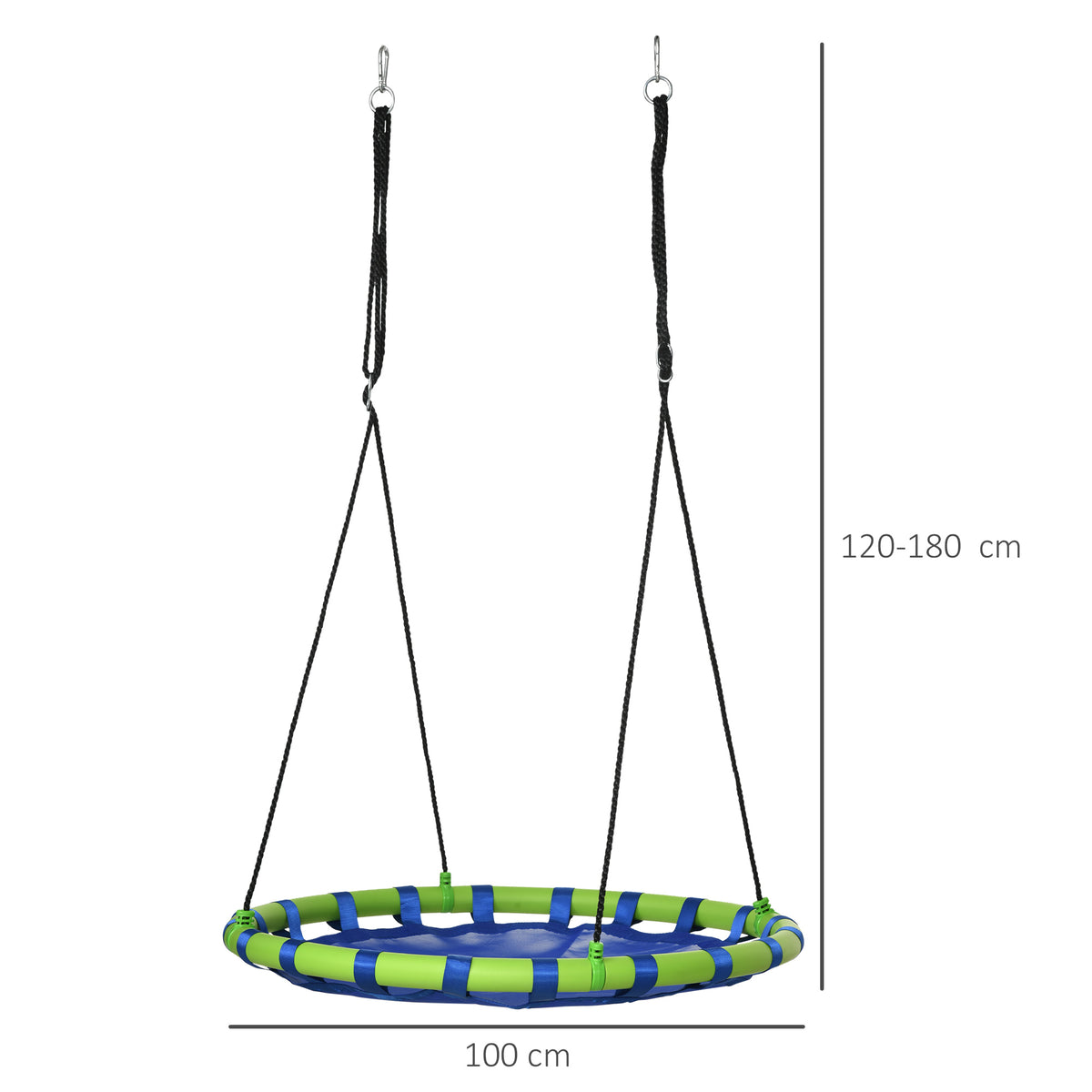 Outsunny Columpio Infantil Nido Con Altura Ajustable Carga 150kg Ø100x120-180 Cm_2