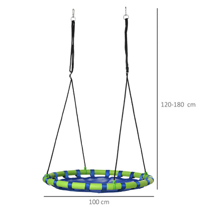Outsunny Columpio Infantil Nido Con Altura Ajustable Carga 150kg Ø100x120-180 Cm_2