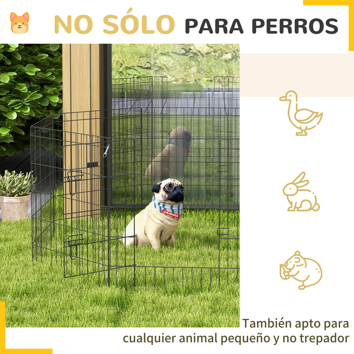 Pawhut Parque Para Perros De 8 Paneles 76x61 Cm Con Doble Cerradura Negro_4
