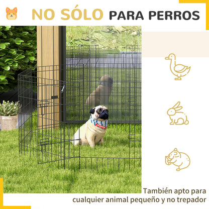 Pawhut Parque Para Perros De 8 Paneles 76x61 Cm Con Doble Cerradura Negro_4