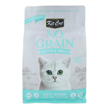 Kit Cat No Grain Cat Food - Pollo &amp; Pavo 1 Kg Pienso natural para gatos