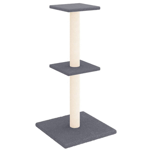 Rascador Para Gatos Con Postes De Sisal Gris Oscuro 73 Cm_0