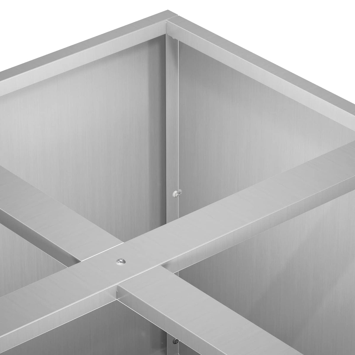 Macetero De Jardín Plateado 100 X 100 X 20 Cm Acero Galvanizado_4