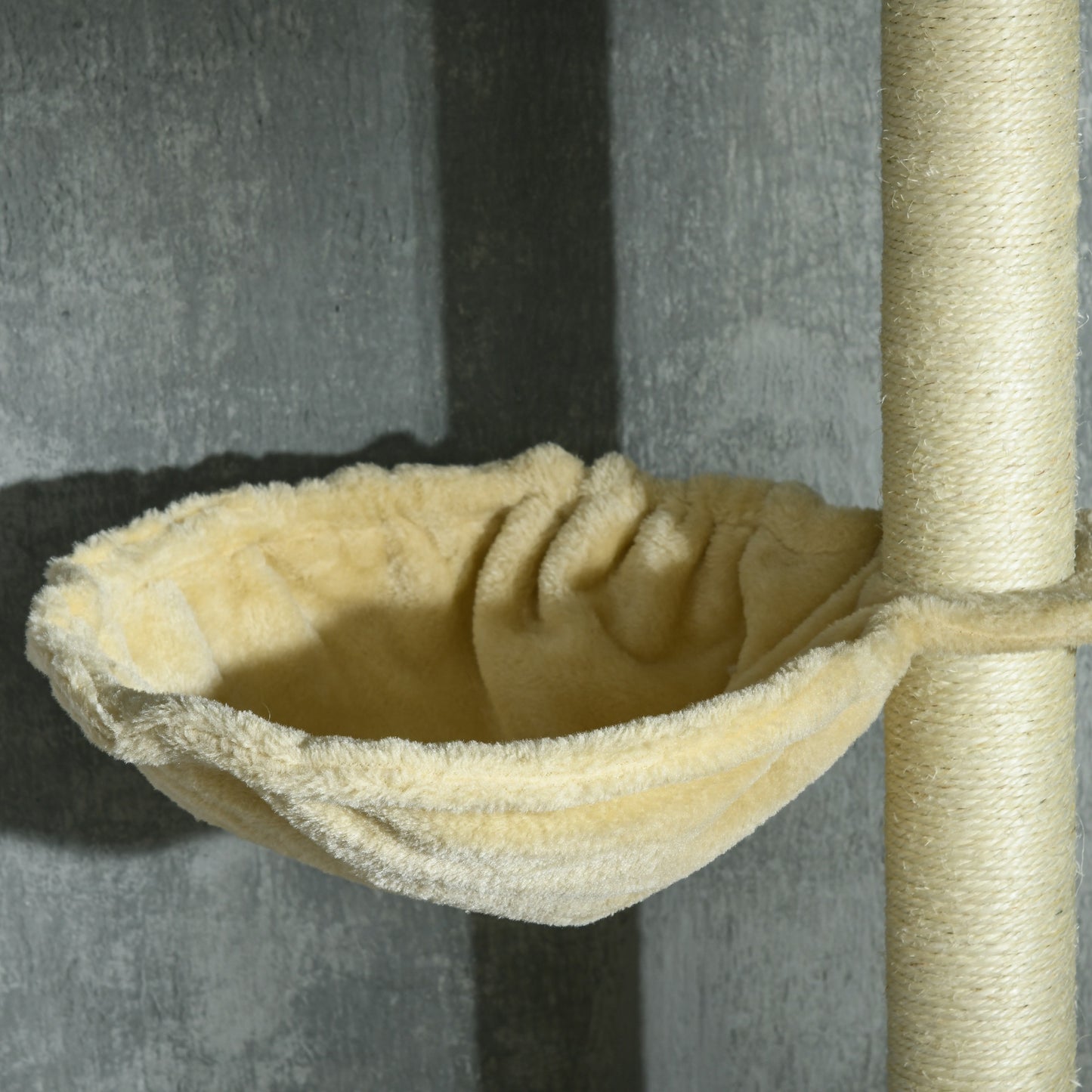 Pawhut Árbol Para Gatos De Suelo A Techo De 230-250cm Con Altura Ajustable Beige_3