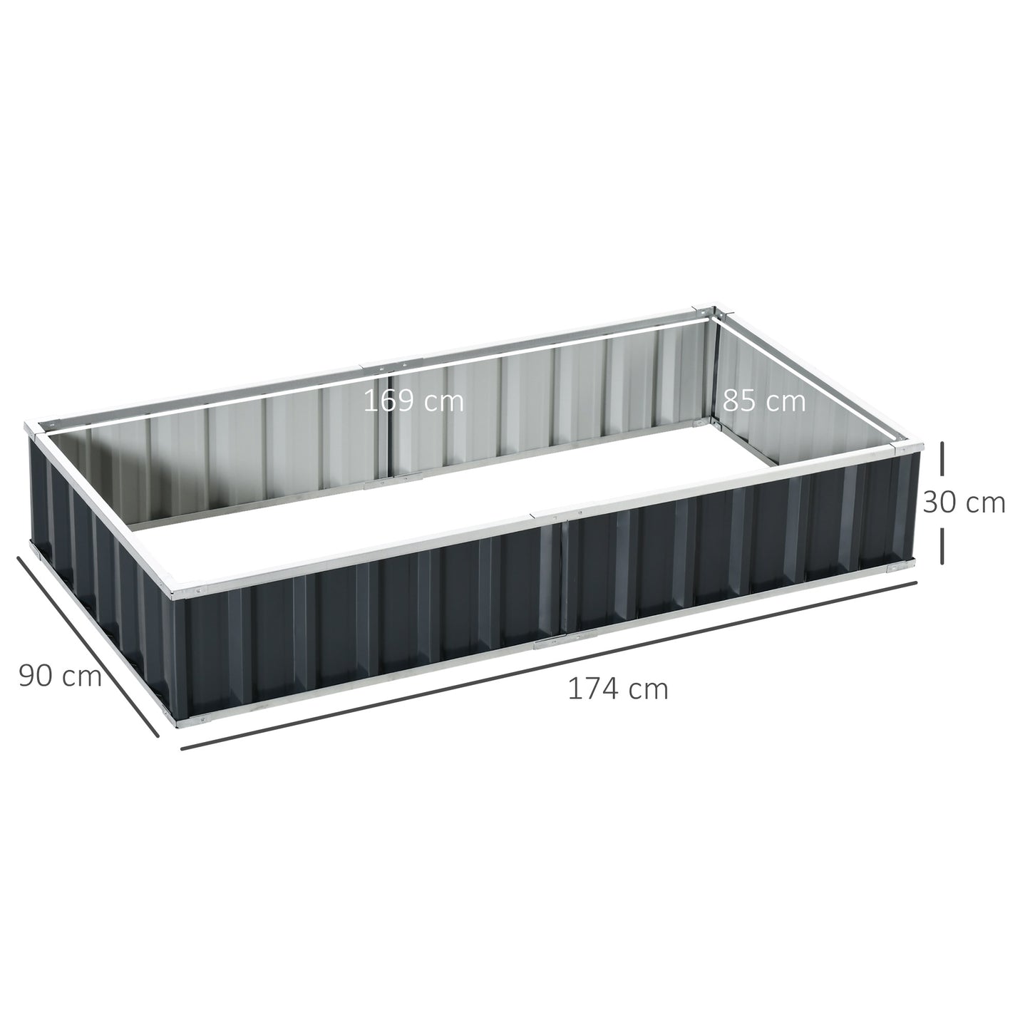 Outsunny Huerto Urbano 174x90x30cm Con Guantes Para Cultivos Plantas Flores Gris_2