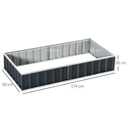Outsunny Huerto Urbano 174x90x30cm Con Guantes Para Cultivos Plantas Flores Gris_2