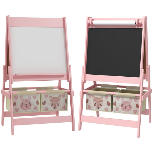 Aiyaplay Caballete Para Niños 3 En 1 Doble Cara Rollo De Papel 54x46,5x93cm Rosa_0