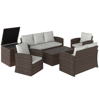 Conjunto De Jardín Outsunny Ratán Pe, Metal Beige 183x72x77 Cm_0