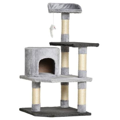 Pawhut Árbol Para Gatos Rascador Grande Con Plataformas Casetas Ratón De Juego_0