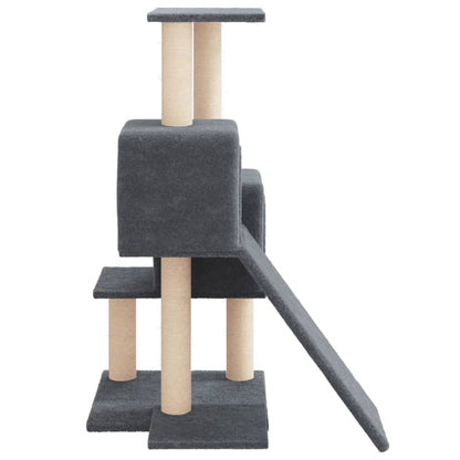 Rascador Para Gatos Con Postes De Sisal Gris Oscuro 82 Cm_3
