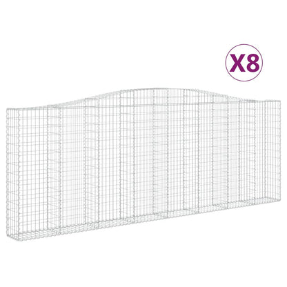 Cestas Gaviones 8 Uds Forma De Arco Hierro 400x30x140/160 Cm_0