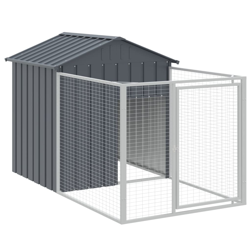 Caseta Perros Con Tejado Acero Galvanizado Gris 117x609x123 Cm_5