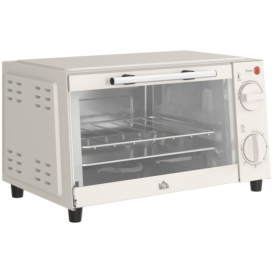 Horno Eléctrico Homcom Metal, Acero Inoxidable Crema 35x24.6x20 Cm 800-088v90cw_0