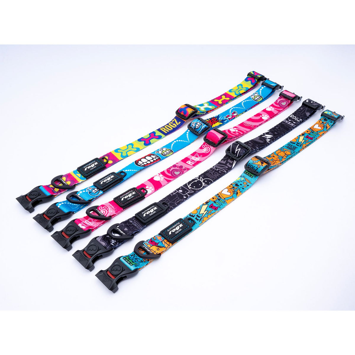 Collar Para Perro, Modelo Fusion De Rogz, Estampado Graffiti Negro. Talla S (8-14kg)_4
