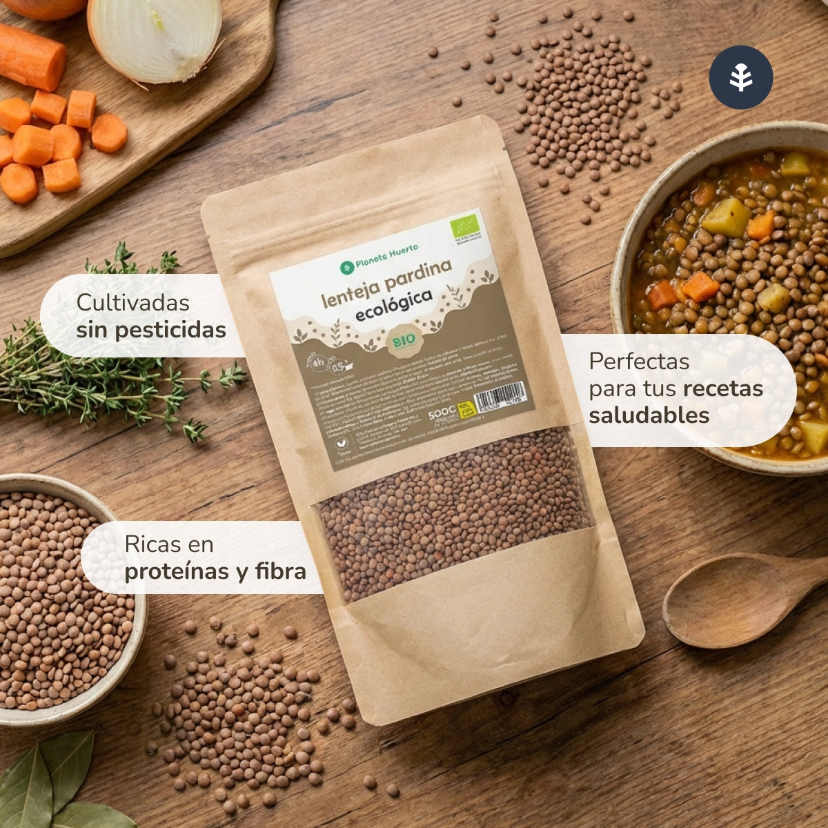 Lenteja Pardina ECO Planeta Huerto 500 g