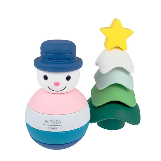 Juguete Apilable Educativo De Silicona Para Bebé · Set Sensorial · Diseño Navideño Althea Living Multicolor_0