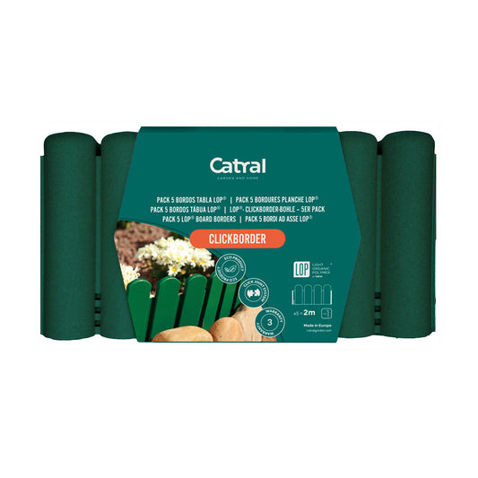 Pack De 5 Bordos Tronco Clickborder Lop Verde - Ideal Para Jardines 0,4x0,2 M / Multicolor_0