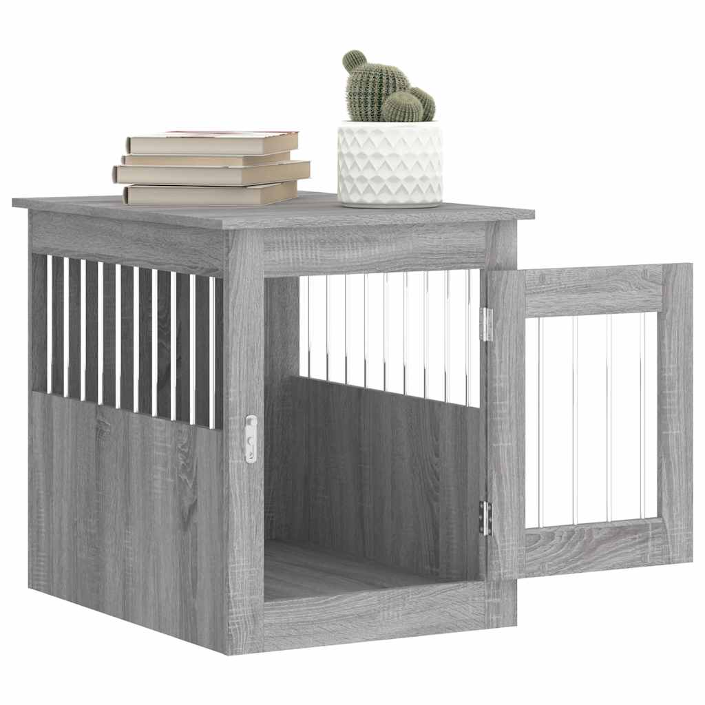 Jaula Para Perros Madera De Ingeniería Gris Sonoma 55x75x65 Cm_4