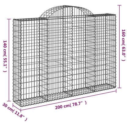 Cestas Gaviones 7 Uds Forma De Arco Hierro 200x30x140/160 Cm_5