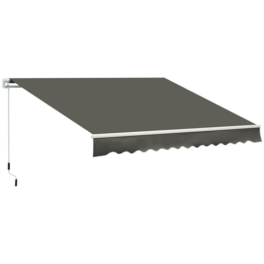 Outsunny Toldo Manual Retráctil 350x250 Cm Con Manivela De Metal Gris_0
