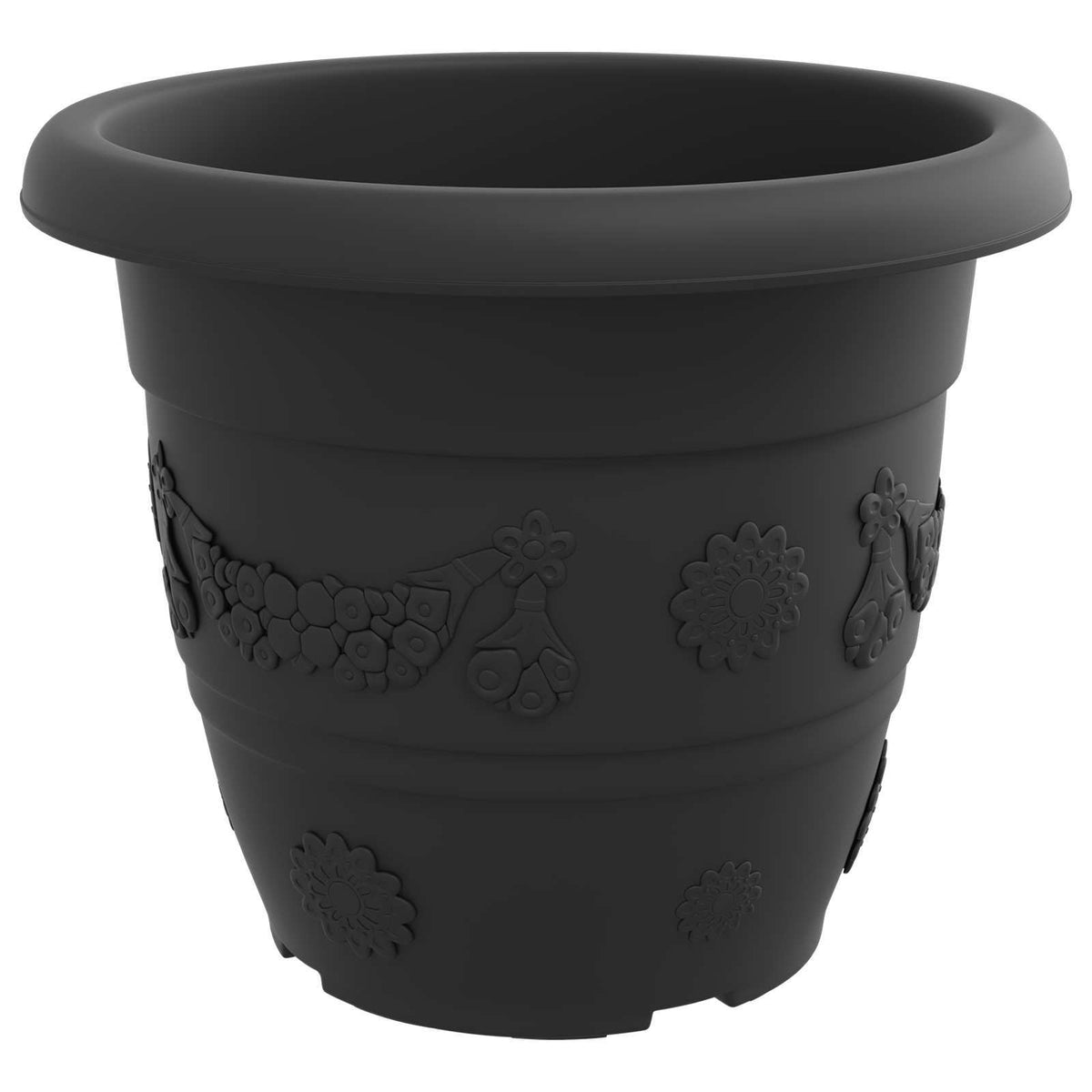 Macetas 24 Uds. Negro Ø 34 X 28 Cm Plástico_5