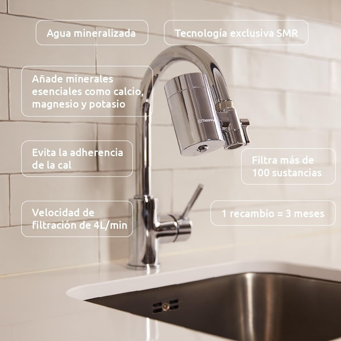 Pack anual Filtro para grifo EcoPro Chrome SMR Tappwater
