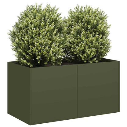 Jardinera De Acero Laminado En Frío Verde Oliva 80x40x40 Cm_1