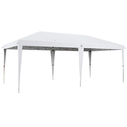 Outsunny Carpa Plegable 6x3 M Con Altura Ajustable Anti-uv Blanco_0
