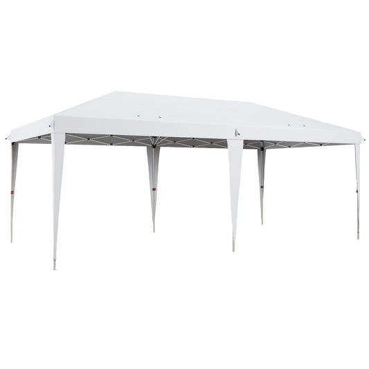 Outsunny Carpa Plegable 6x3 M Con Altura Ajustable Anti-uv Blanco_0