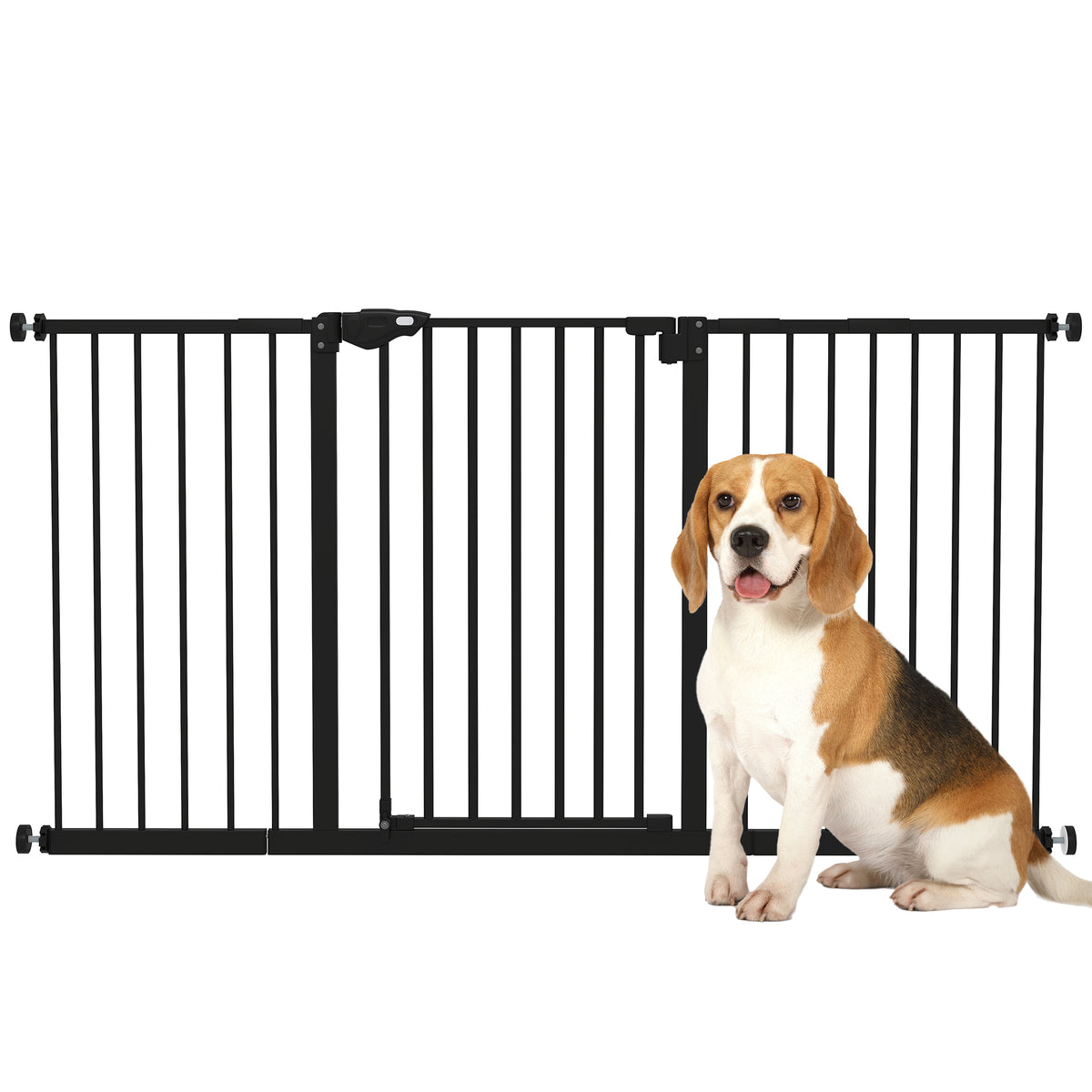 Pawhut Barrera De Seguridad Extensible Para Puertas 74-147,5x76,2 Cm Negro_0