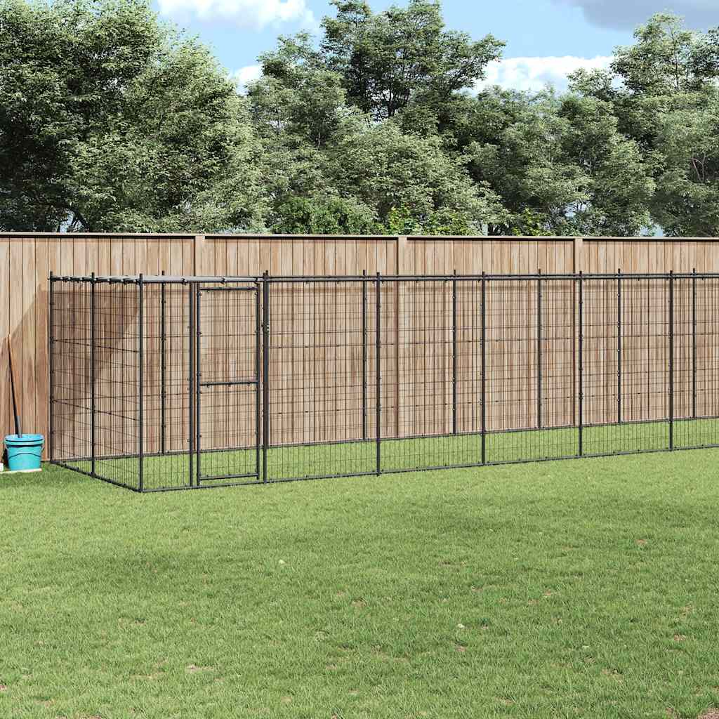 Perrera De Exterior De Acero Con Techo 21,78 M²_1