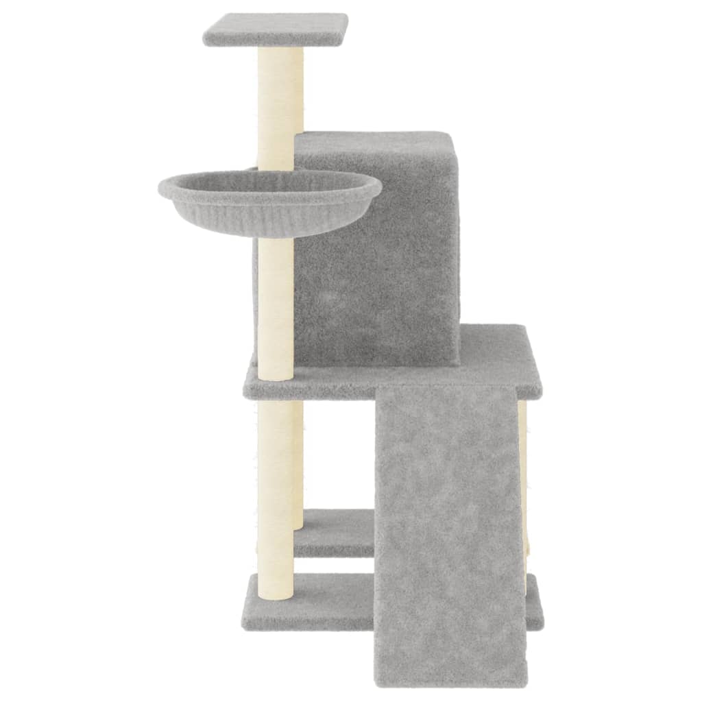 Rascador Para Gatos Con Postes De Sisal Gris Claro 96,5 Cm_3