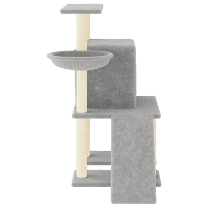 Rascador Para Gatos Con Postes De Sisal Gris Claro 96,5 Cm_3
