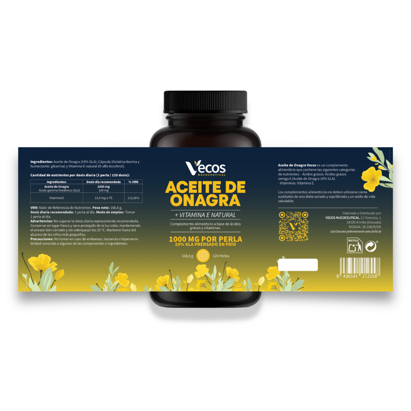 Aceite De Onagra 1000 Mg Vecos | Equilibrio Hormonal Femenino | Rico En Gla_4