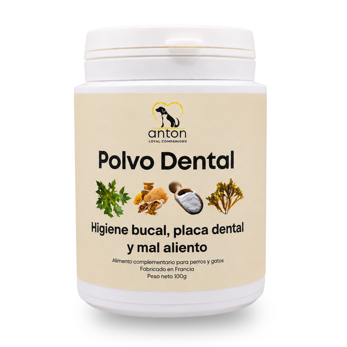 Polvo dental natural para perros y gatos – Limpieza dental, sarro y mal aliento – 100 g_0