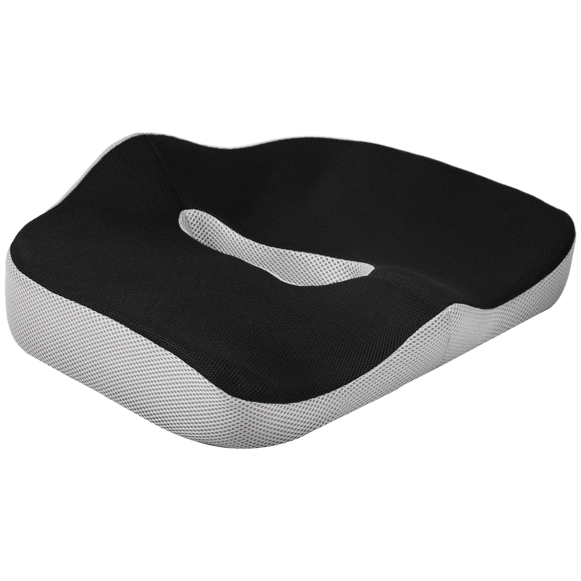 Homcom Cojín De Asiento De Espuma Viscoelástica Con Base Antideslizante Negro_0