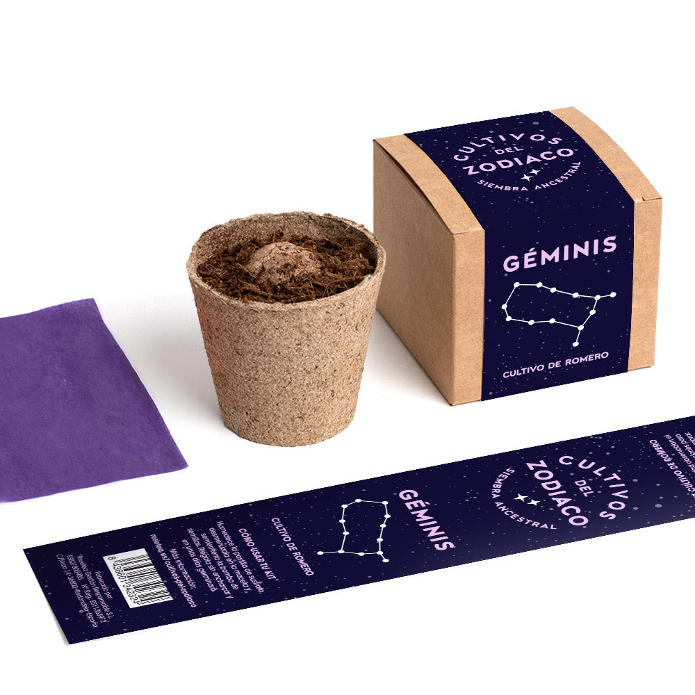 Cultivos del Zodiaco – Géminis, Kit de Cultivo con Semillas de Romero - Resetea_3