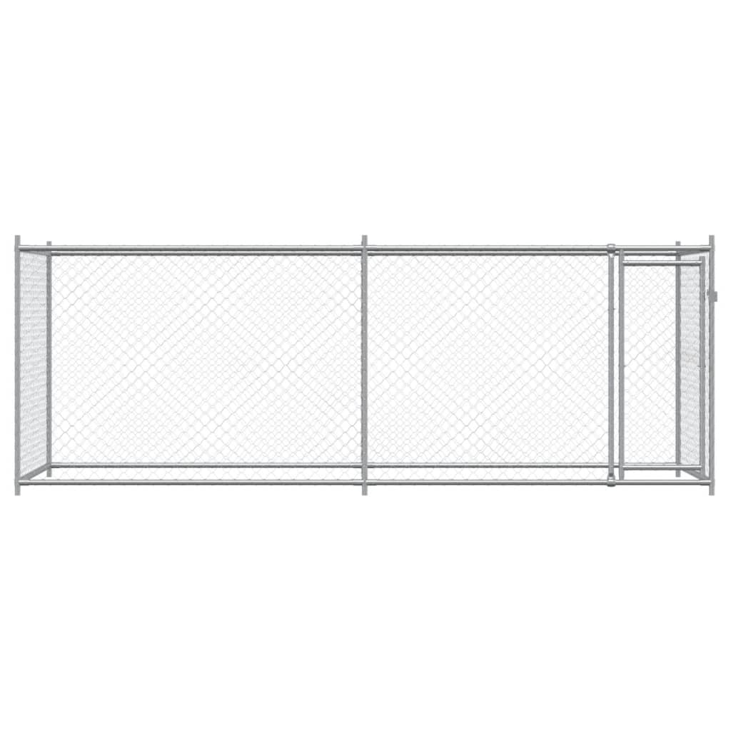 Jaula De Perros Con Puerta Acero Galvanizado Gris 4x2x1,5 M_3