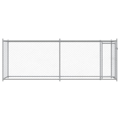 Jaula De Perros Con Puerta Acero Galvanizado Gris 4x2x1,5 M_3