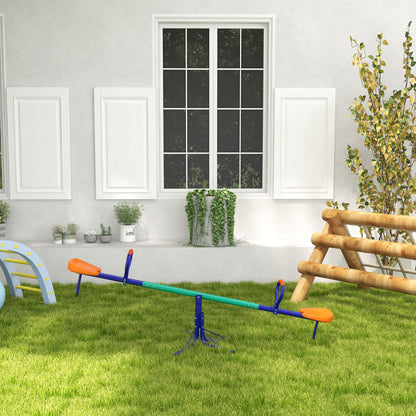 Outsunny Balancín Para Niños Giratorio 360° Con Barra Ajustable Multicolor_1