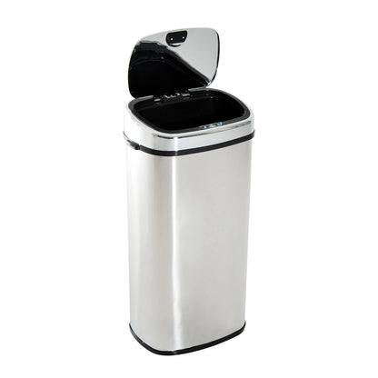 Balde De Lixo Homcom Prata Abs E Aço Inoxidável 40.5x29.5x78cm_0