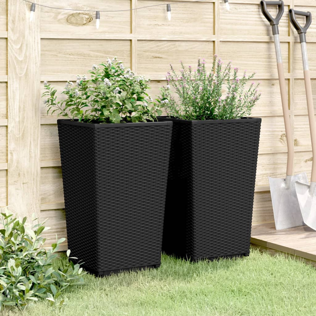 Jardineras 2 Unidades Pp Negro 32,5x32,5x57 Cm_2