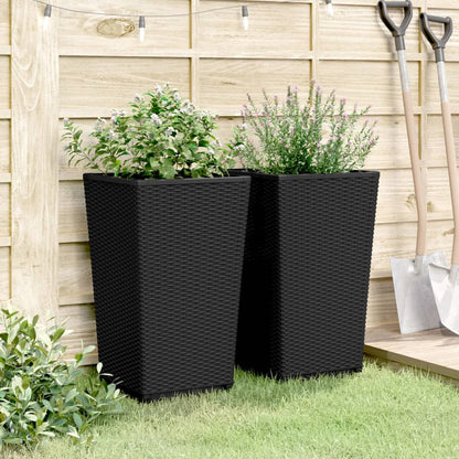 Jardineras 2 Unidades Pp Negro 32,5x32,5x57 Cm_2