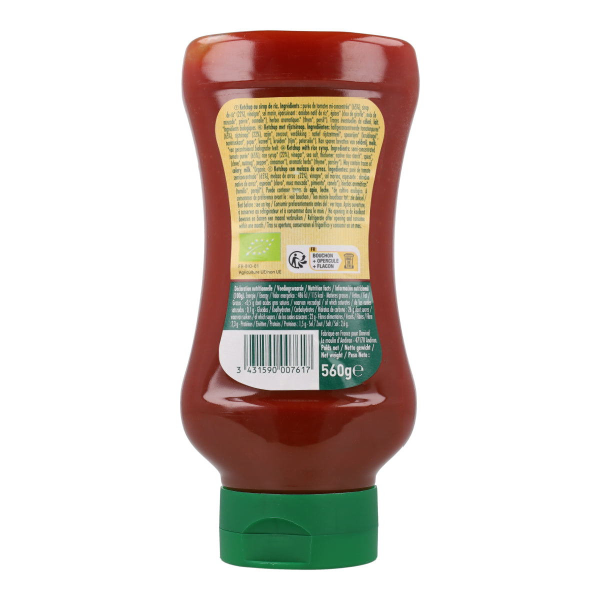 Ketchup Sin Azucar Con Sirope De Arroz Bio Danival 560 g