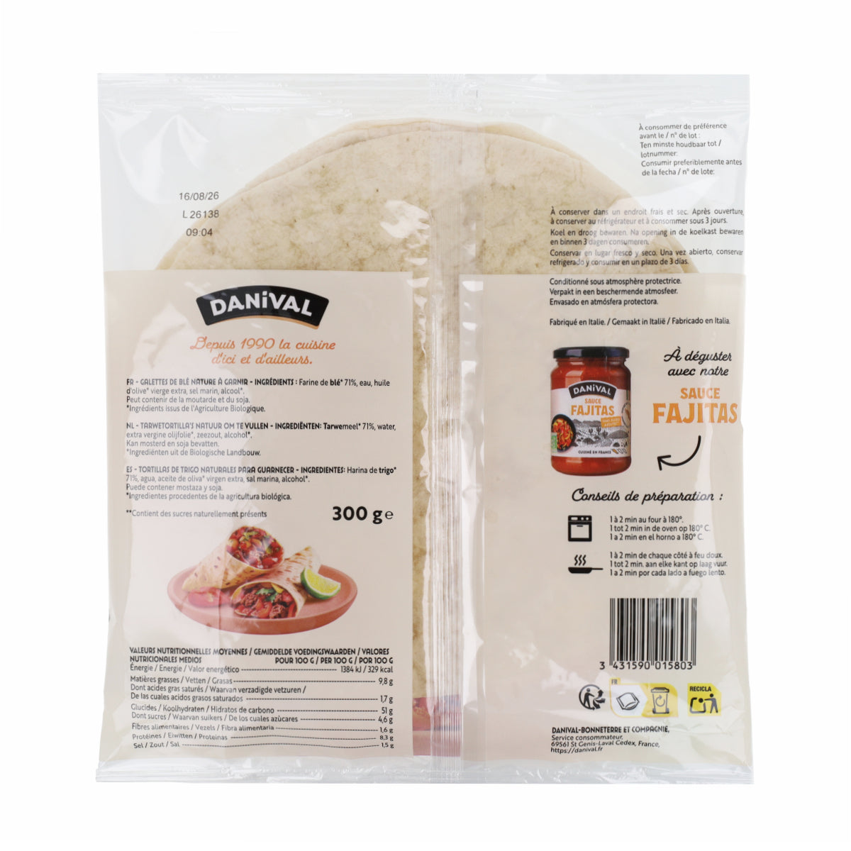 Tortilla De Trigo 4 P Bio 300 g